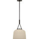 Richard June Liora 1 Light 12 inch Aged Iron Pendant Ceiling Light in LED, Ivory Stoneware
