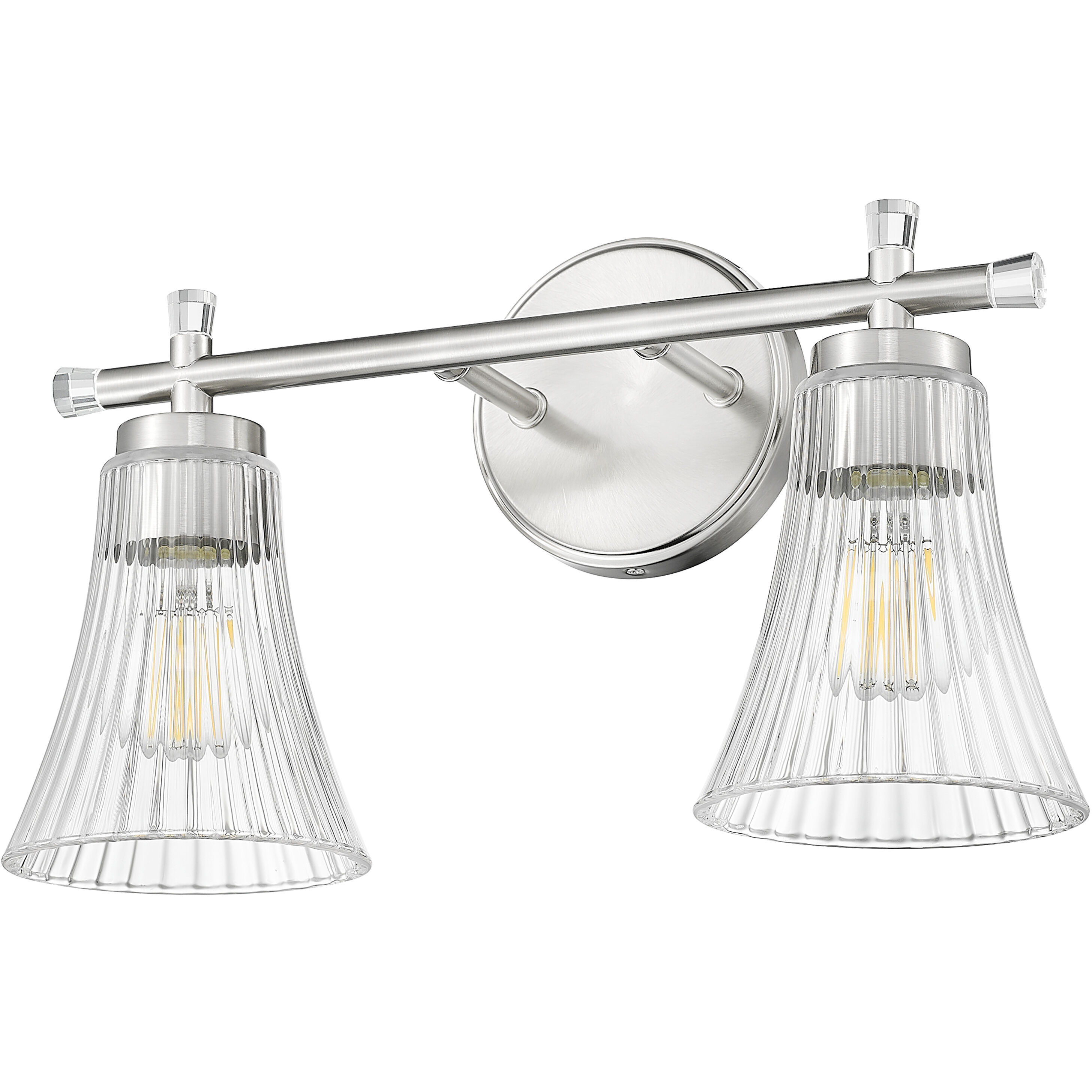 Belle 2 Light 16 inch Brushed Nickel Bath Vanity Light Wall Light