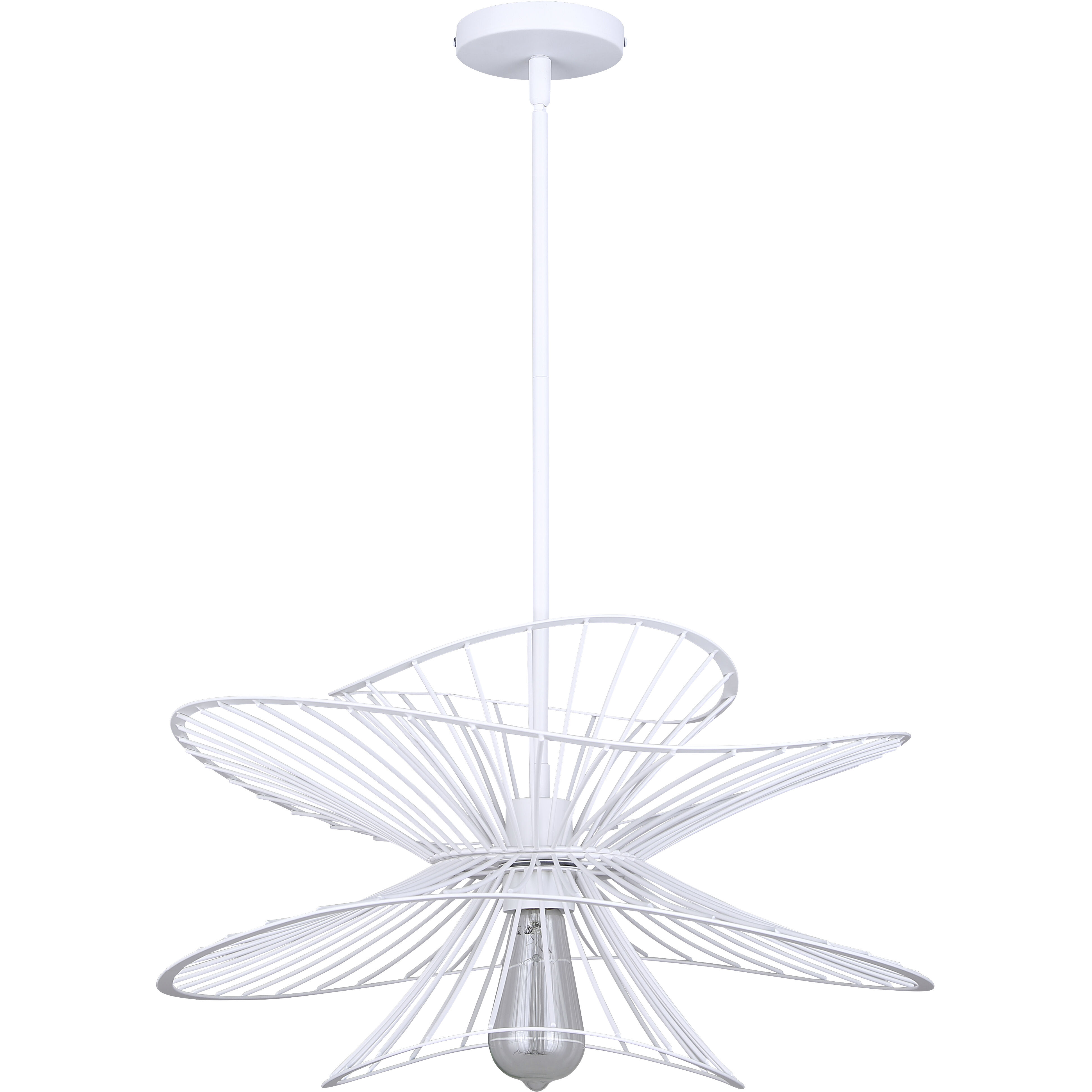 Channel 1 Light 20 inch White Pendant Ceiling Light