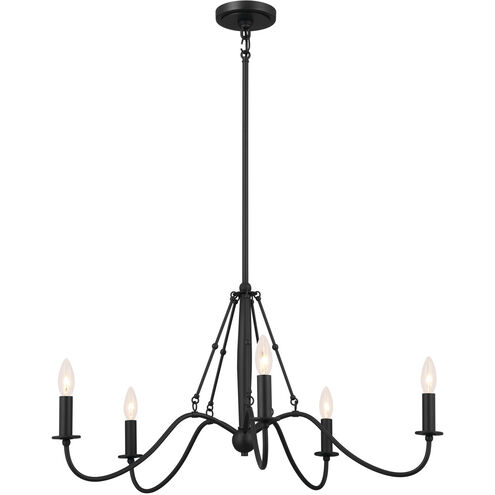 Homestead Freesia 5 Light 31 inch Textured Black Chandelier Ceiling Light, Freesia