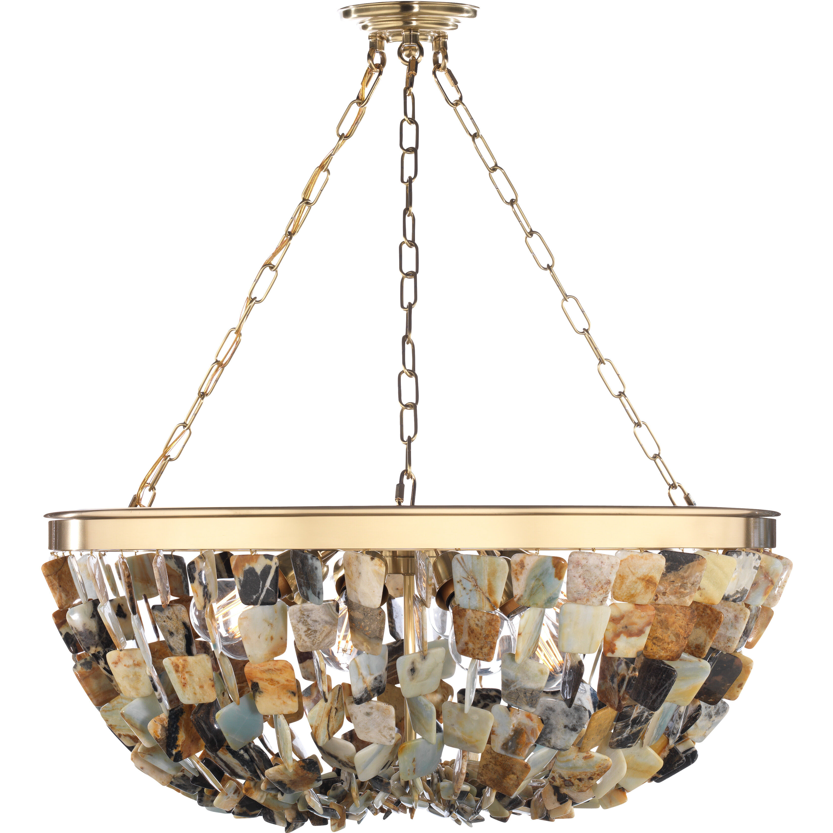 Flotsam 8 Light Brass Pendant Ceiling Light
