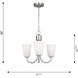 Miles 3 Light 21.5 inch Brushed Nickel Chandelier Ceiling Light