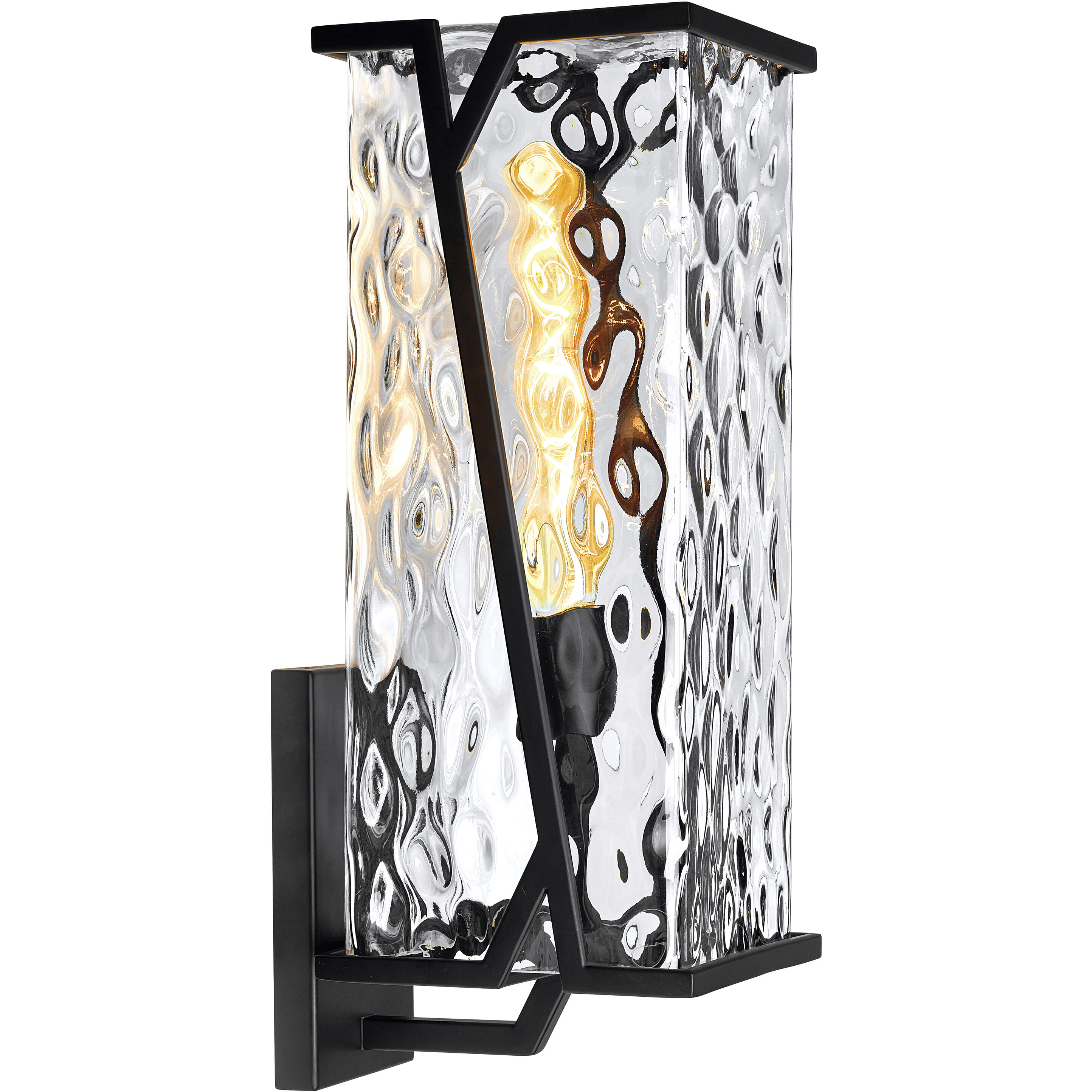 Waterfall 1 Light 18 inch Matte Black Outdoor Wall Sconce