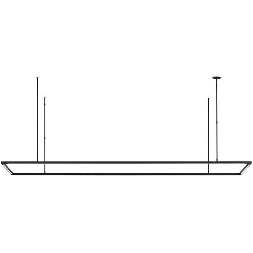 Mick De Giulio Stagger Halo LED 84 inch Nightshade Black Linear Suspension Ceiling Light, Integrated LED