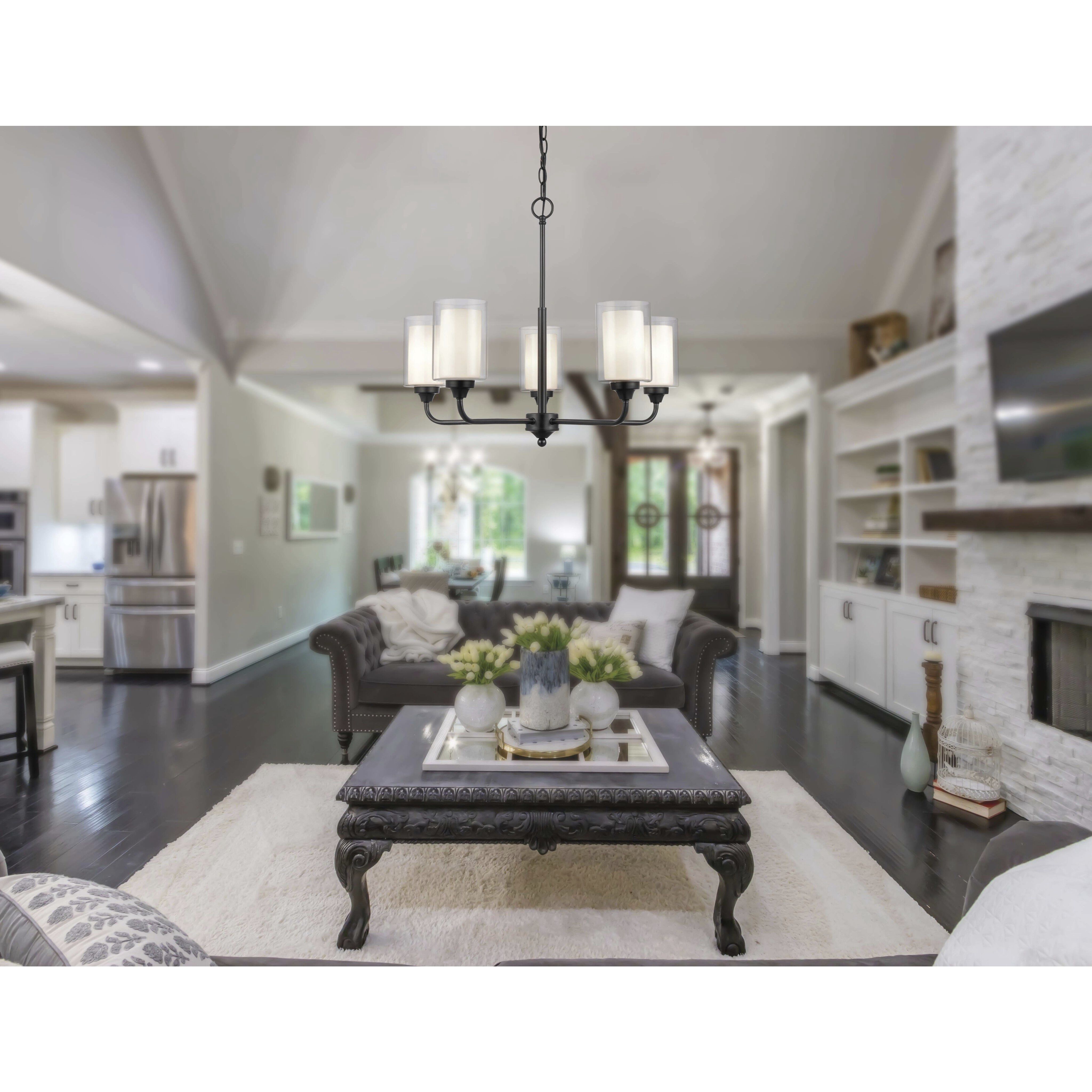 Auralume Fairbank LED 24.63 inch Matte Black Chandelier Ceiling Light