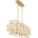 Portia 6 Light 42 inch Matte Black with True Gold Linear Chandelier Ceiling Light