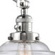 Small Oxford 30 inch 3.5 watt Polished Chrome Swing Arm Wall Light in Seedy Glass, Franklin Restoration