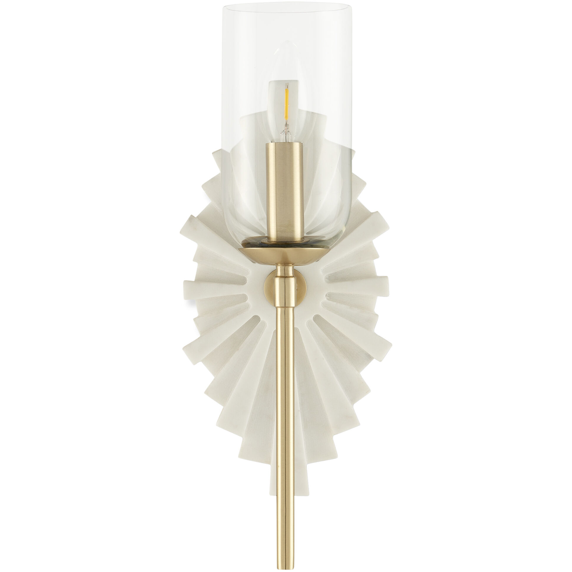 Benthos 1 Light 6 inch White and Brass and Clear Bath Sconce Wall Light