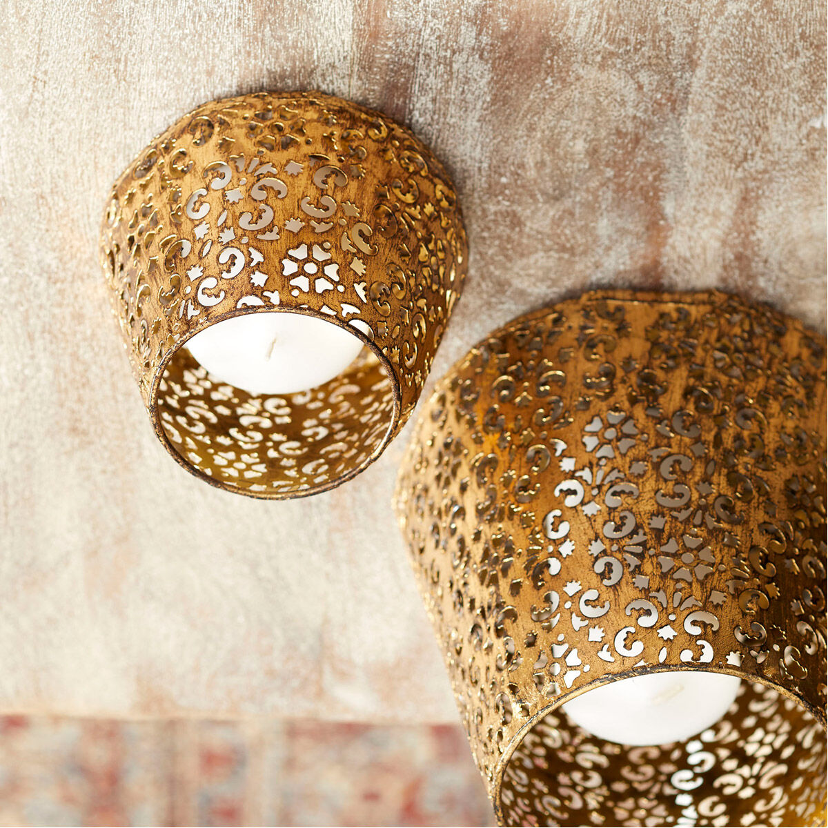 Filigree Dream Antique Gold Container, Large