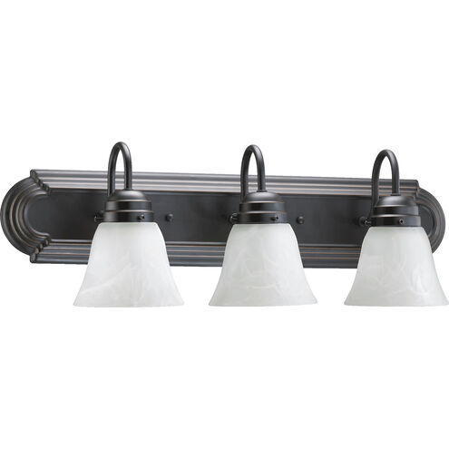 Fort Worth 3 Light 24 inch Old World Vanity Light Wall Light in Faux Alabaster