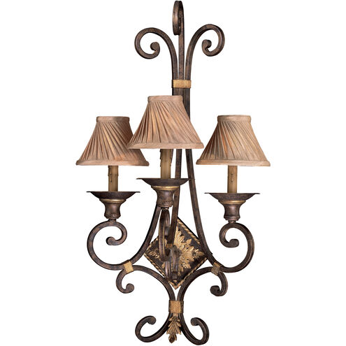 Zaragoza 3 Light 18.25 inch Golden Bronze Wall Sconce Wall Light