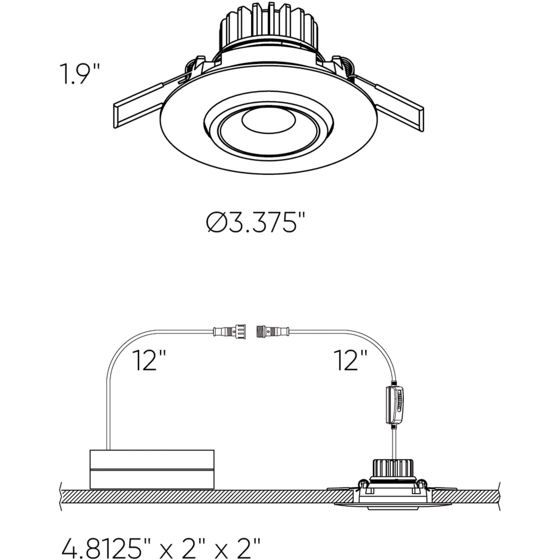 Scope Black 8.00 watt LED Directional in Color Temperature Changing, Recessed Gimbal Light
