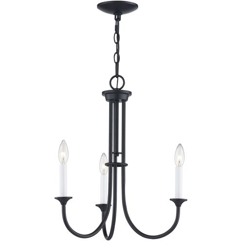 Meadowview 3 Light 18 inch Matte Black Chandelier Ceiling Light