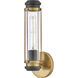 Masthead 1 Light 4.75 inch Heritage Brass with Black Vanity Light Wall Light
