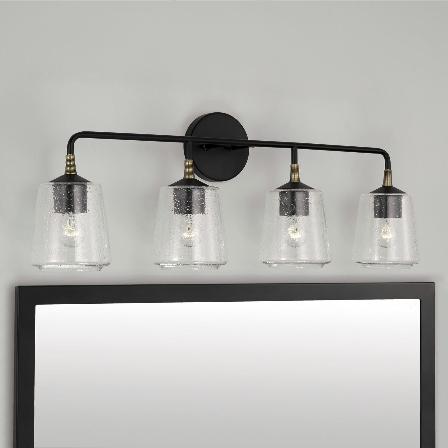 Amara 4 Light 32 inch Matte Black with Brass Vanity Light Wall Light