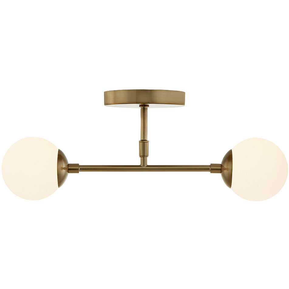 Fusion Collection - Noho Family 2 Light 16.5 inch Brushed Brass Semi-Flush Ceiling Light, EVOLV