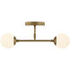 Fusion Collection - Noho Family 2 Light 16.5 inch Brushed Brass Semi-Flush Ceiling Light, EVOLV
