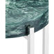 Rina 11 inch Teal and Polished Nickel Drinks Table