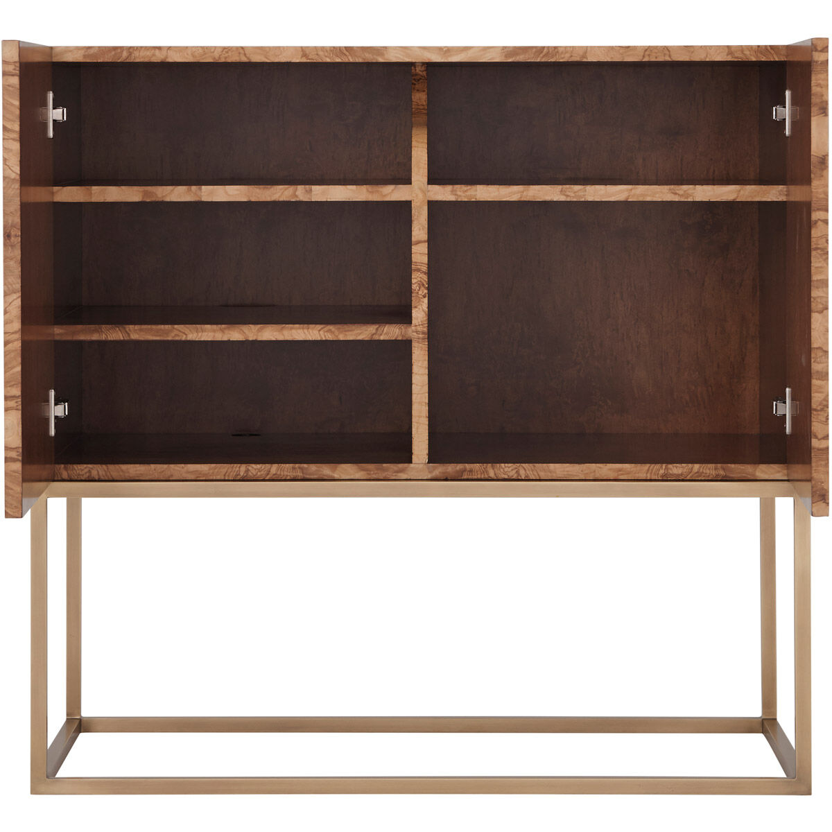 Keno Bros. Olive Ash Burl Veneer Decorative Chest Cabinet