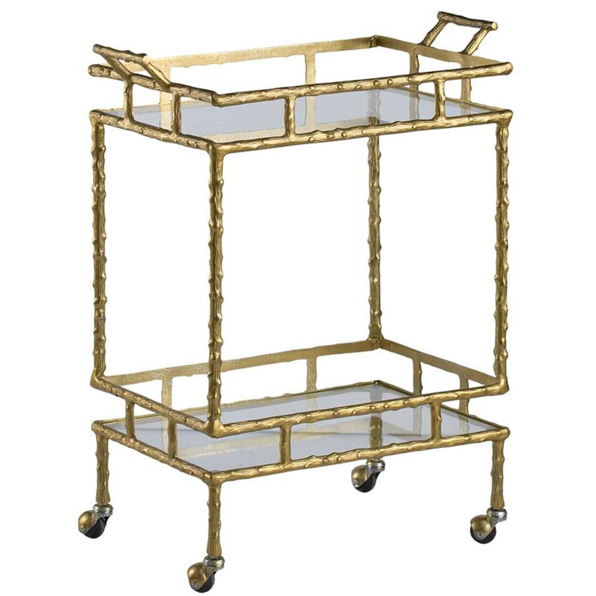 Twig Brass Antique Bar Cart