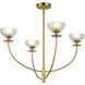 Alora Mood Sylvia 4 Light 26.5 inch Brushed Gold Chandelier Ceiling Light