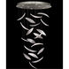 Elevate 8 Light 32 inch Silver Leaf Pendant Ceiling Light in White Plumes Studio Glass