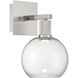 Port Nine LED 8 inch Brushed Steel Wall Sconce Wall Light in Clear