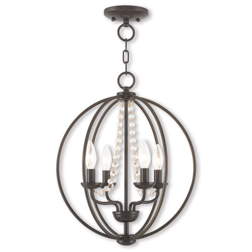 Arabella 4 Light 15 inch English Bronze Convertible Mini Chandelier/Ceiling Mount Ceiling Light