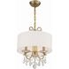 Othello 3 Light 14 inch Vibrant Gold Mini Chandelier Ceiling Light in Clear Hand Cut