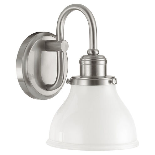 Baxter 1 Light 7 inch Brushed Nickel Sconce Wall Light in Milk
