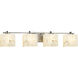 Lumenaria 4 Light 35.75 inch Brushed Nickel Vanity Light Wall Light in Rectangle, Incandescent