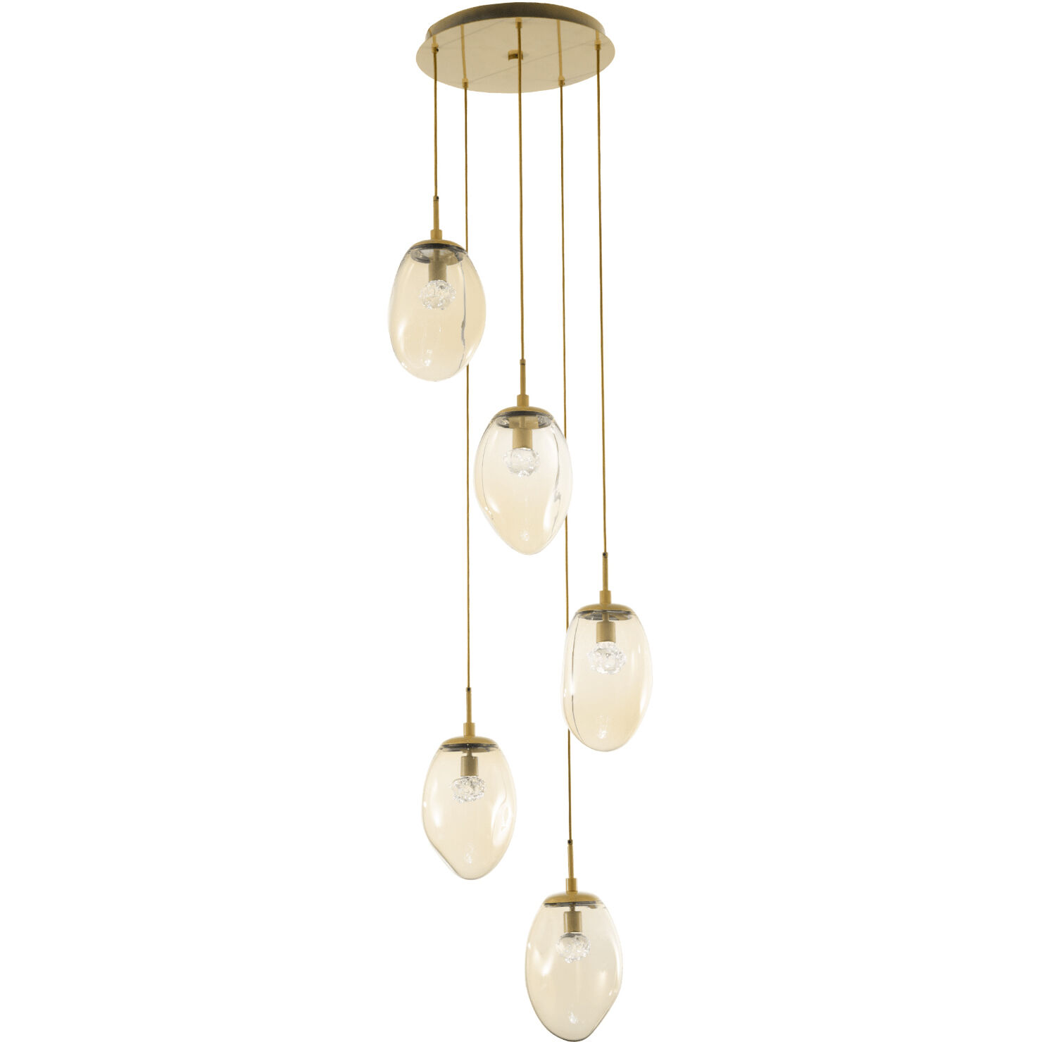 Meteo LED LED Classic Silver Chandelier Ceiling Light, Round Multi-Pendant