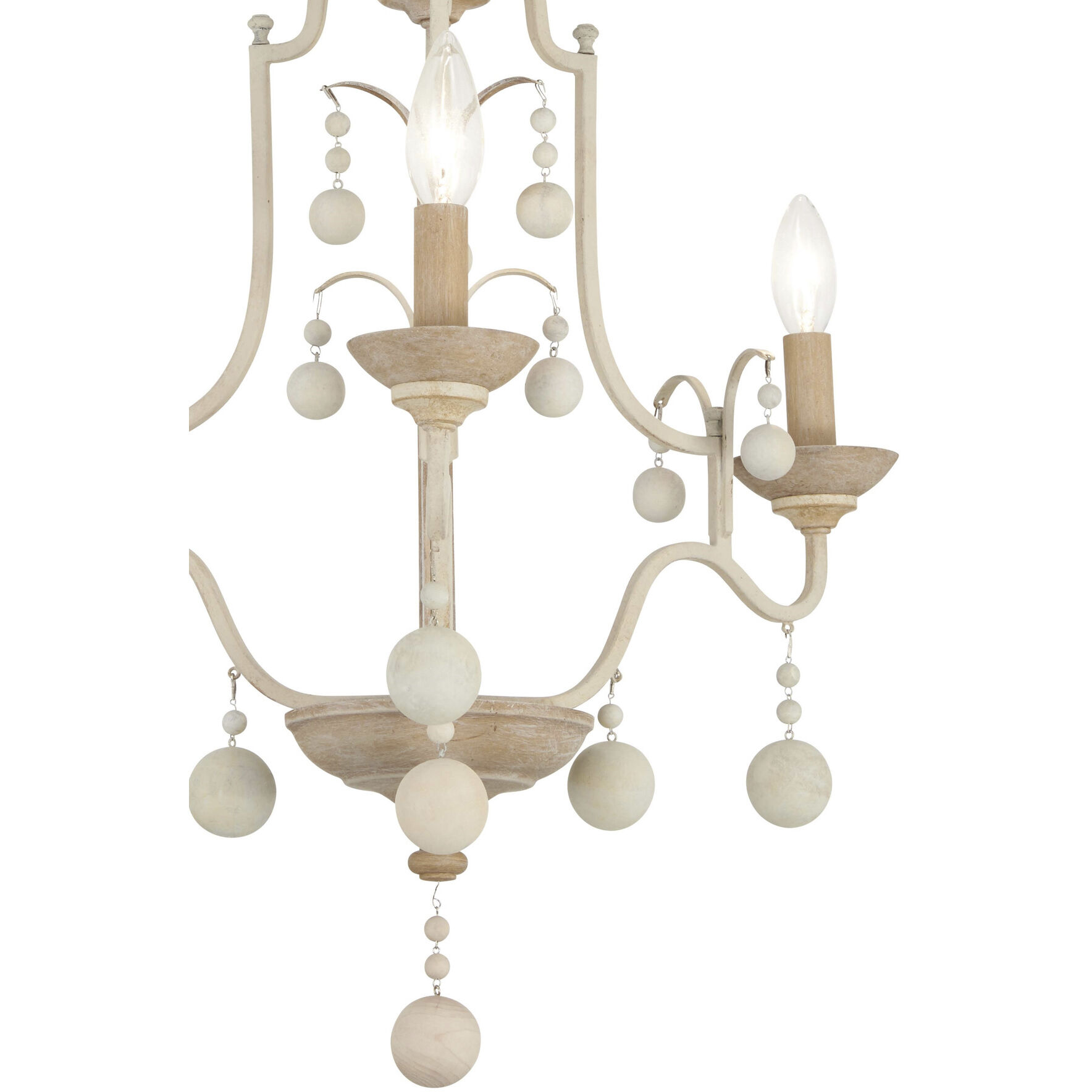 Colonial Charm 3 Light 18.75 inch White Wash and Sun Dried Clay Chandelier Ceiling Light