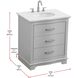 Knox 30 X 34 inch Grey Bathroom Vanity Cabinet