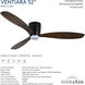 Ventiara 52 inch Coal with Distressed Koa Blades Flush Mount Indoor/Outdoor Ceiling Fan