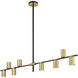Calumet 8 Light 56 inch Matte Black and Olde Brass Linear Chandelier Ceiling Light