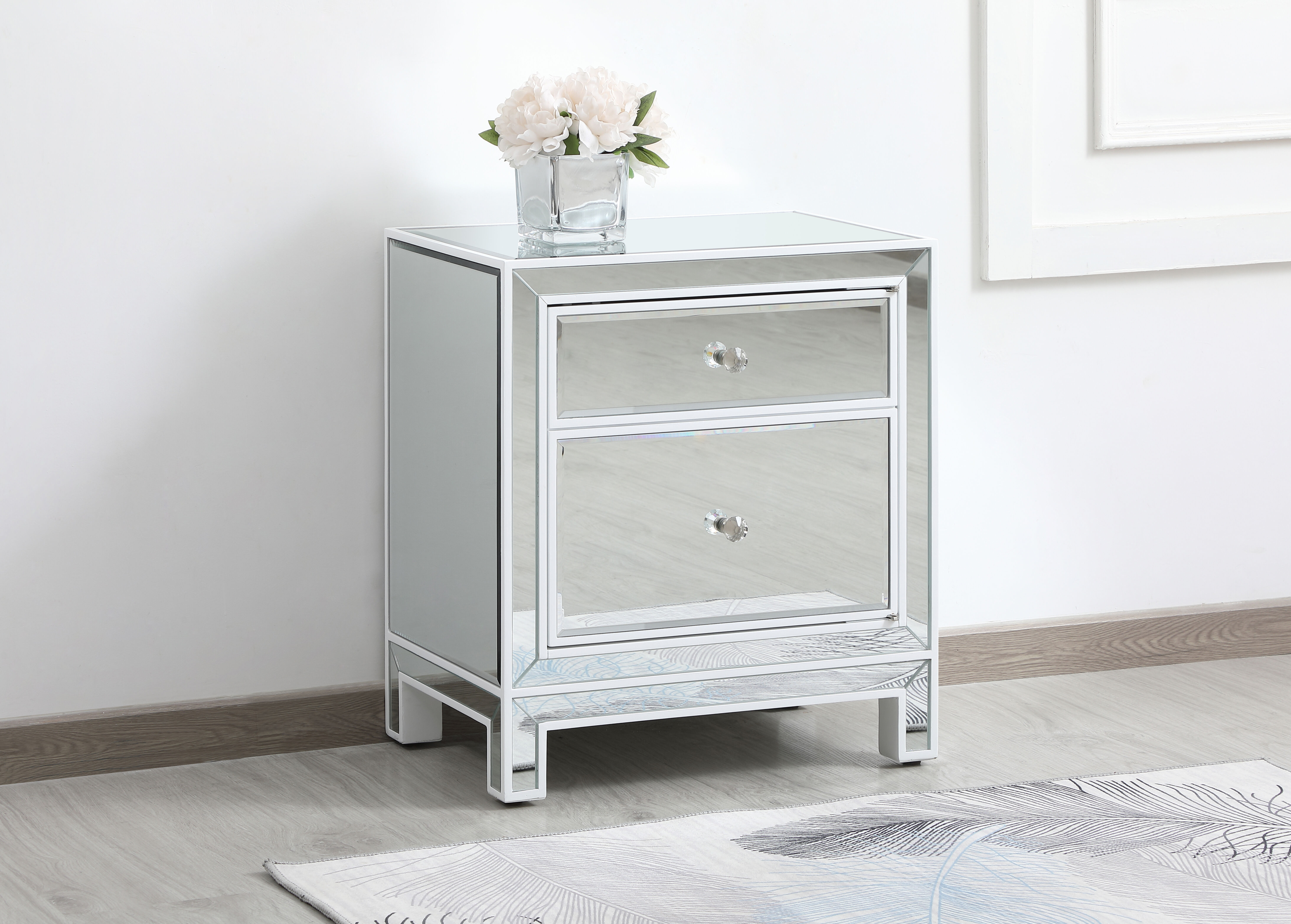 Reflexion 24 X 21 inch White Nightstand