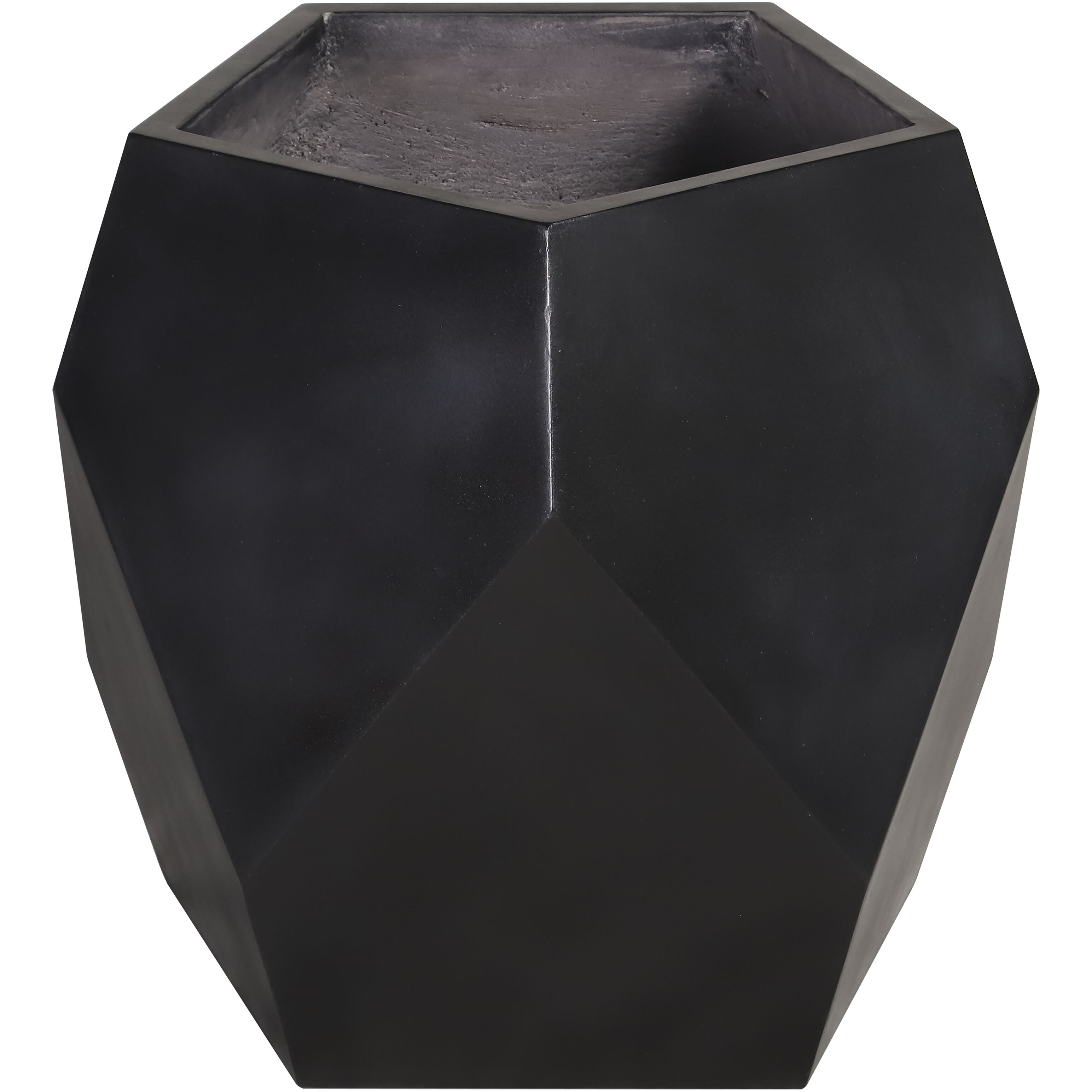 Polygon Black Outdoor Planter