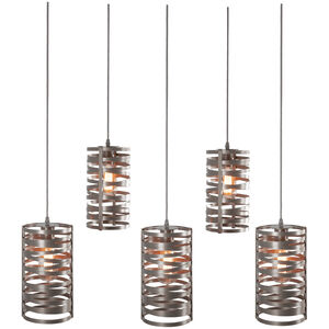 Tempest LED Classic Silver Linear Pendant Ceiling Light in 3000K LED, Frosted, Multi-Pendant