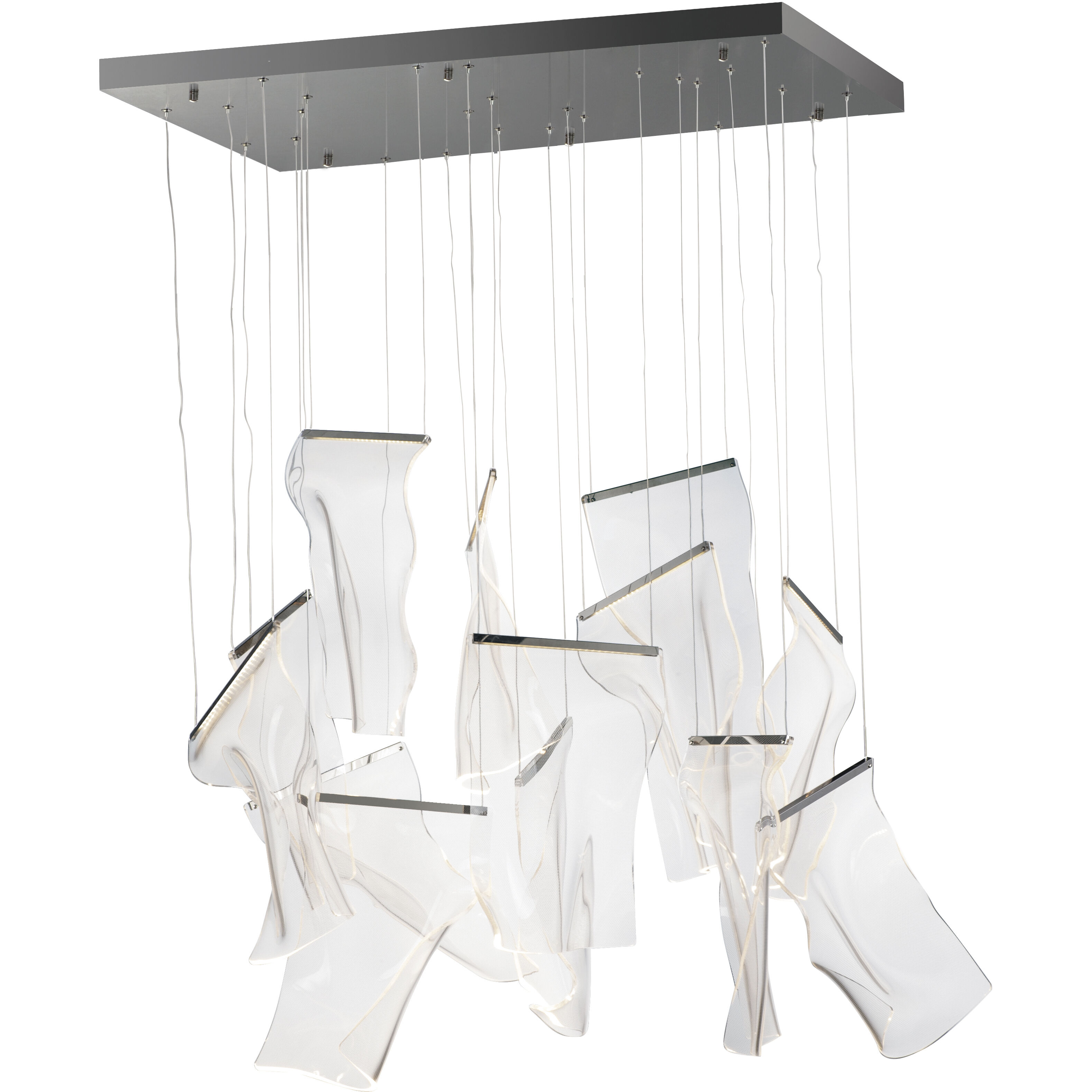 Rinkle LED 23.5 inch Brushed Gunmetal Multi-Light Pendant Ceiling Light