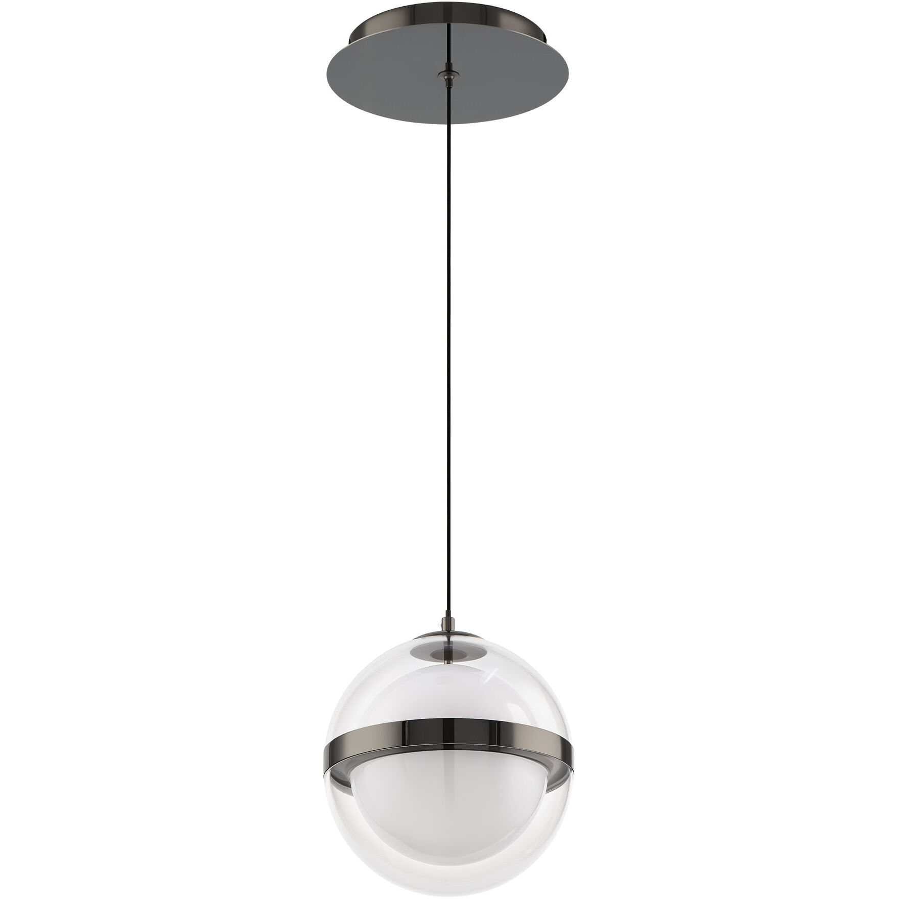Cyllindra LED 6 inch Black Chrome Pendant Ceiling Light in 3000K, Black/Chrome, dweLED