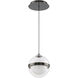 Cyllindra LED 6 inch Black Chrome Pendant Ceiling Light in 4000K, Black/Chrome, dweLED