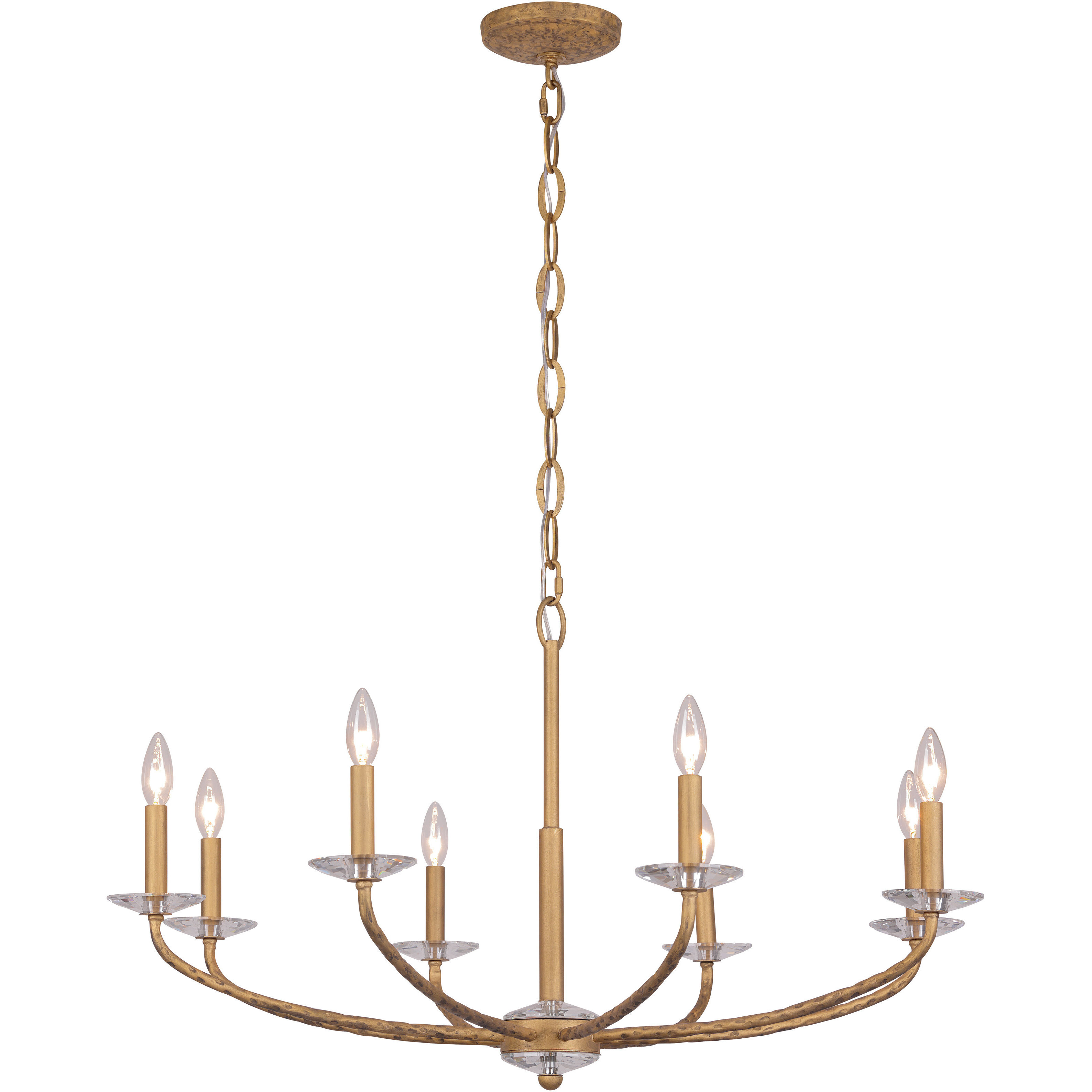 Atella 8 Light 36 inch Ashen Gold Chandelier Ceiling Light