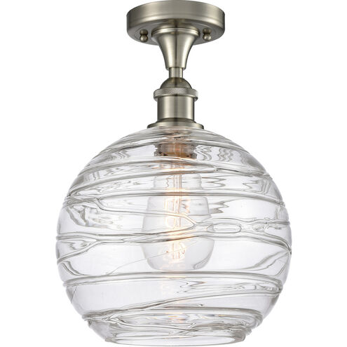 Ballston Large Deco Swirl 1 Light 10 inch Brushed Satin Nickel Semi-Flush Mount Ceiling Light, Ballston