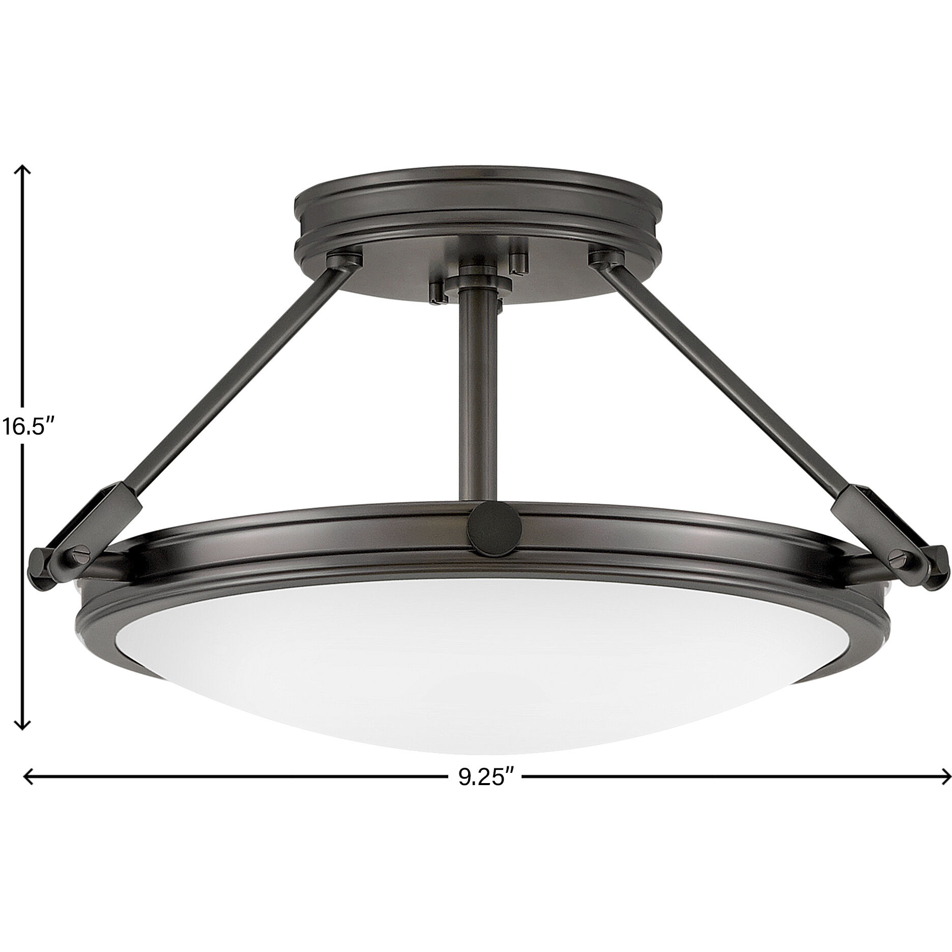 Collier 3 Light 16.5 inch Black Oxide Indoor Semi-Flush Mount Ceiling Light