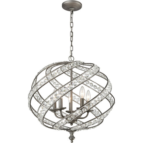 Renaissance 5 Light 21 inch Weathered Zinc Chandelier Ceiling Light