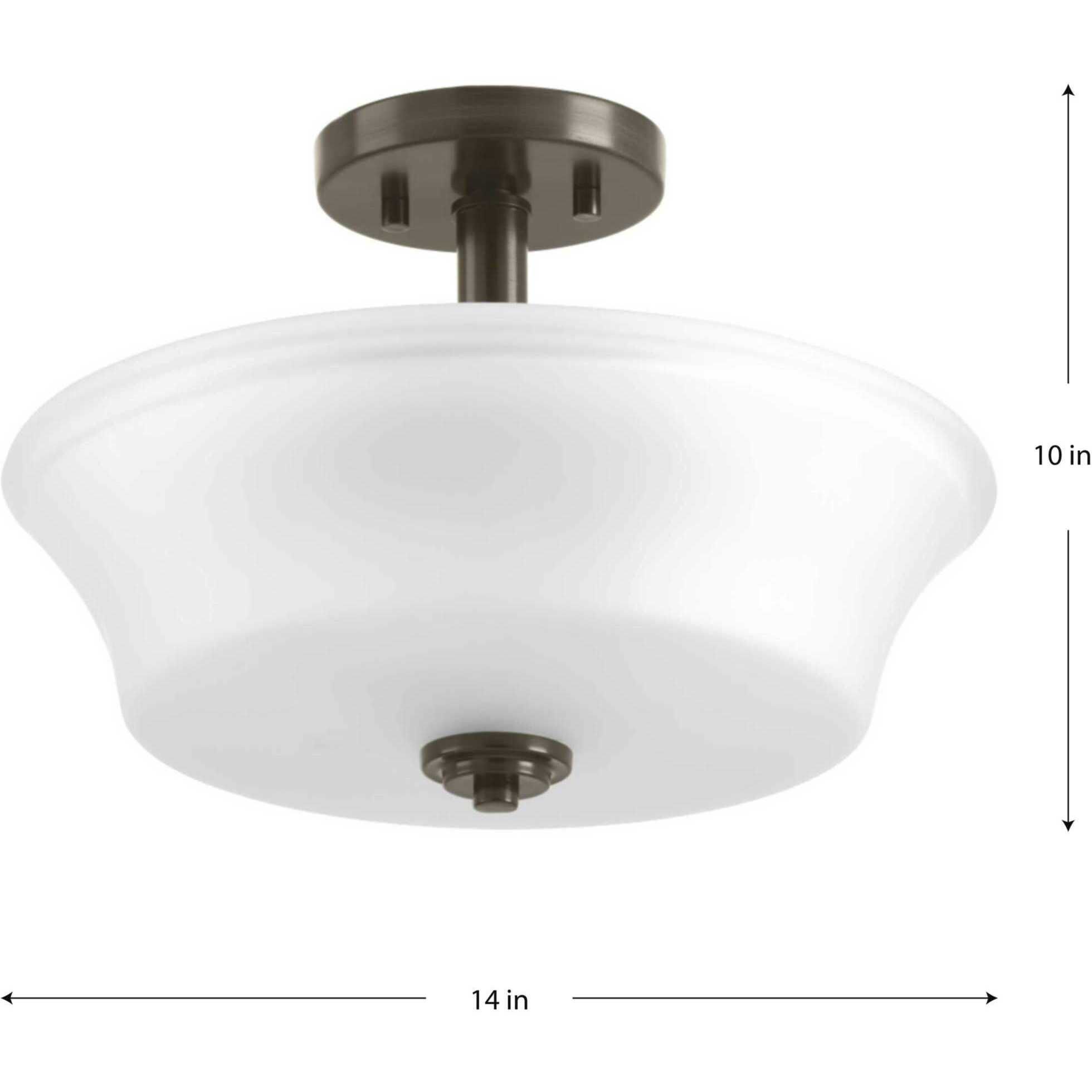 Cascadia 2 Light 14 inch Antique Bronze Semi-Flush Mount Convertible Ceiling Light