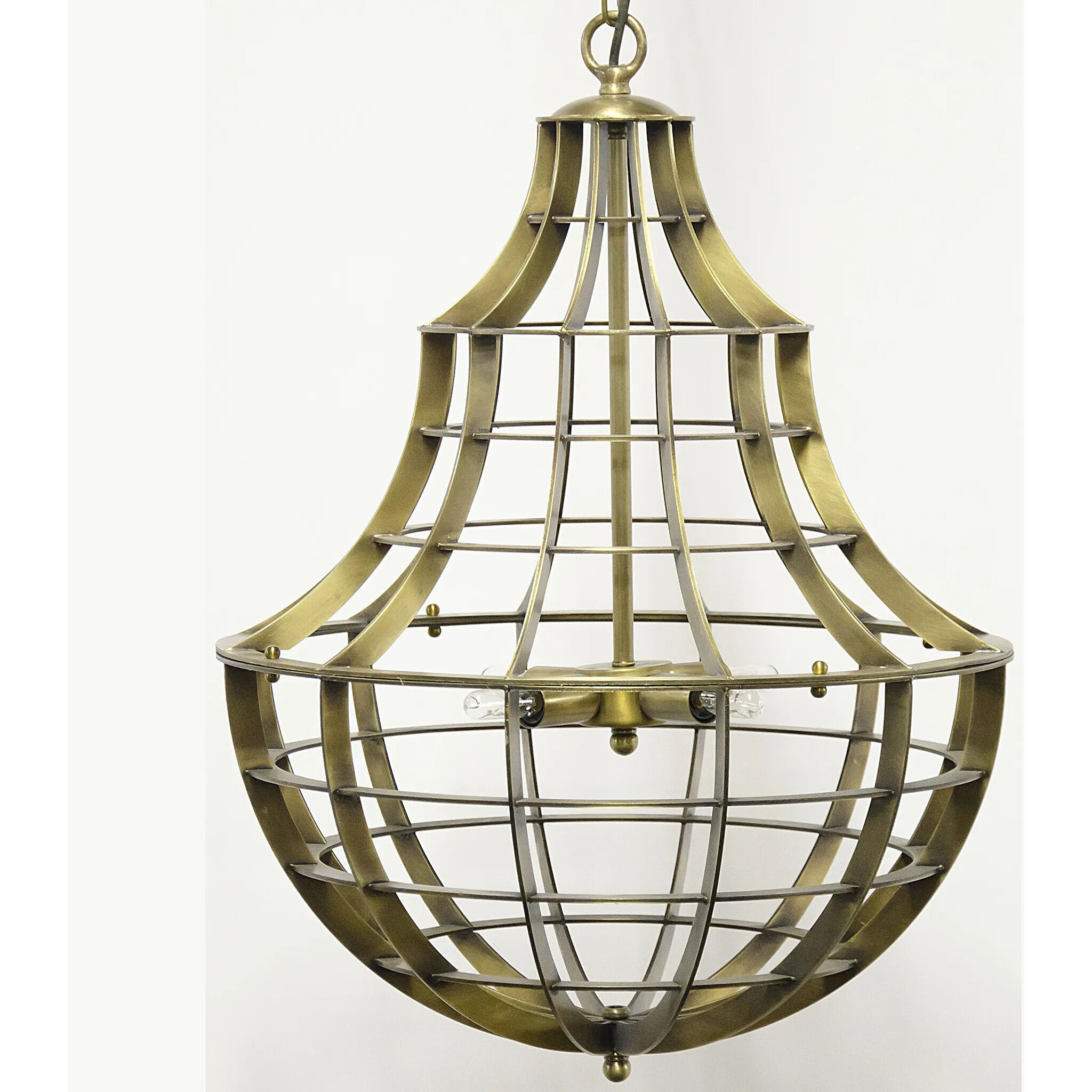 Ribcage 4 Light 20 inch Antique Brass Chandelier Ceiling Light