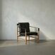 Luther Ebony Black Leather Occasional Chair