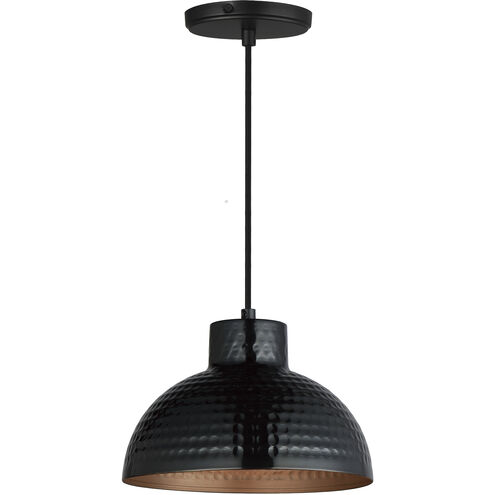 Rockport 1 Light 10 inch Black and Antique Copper Single Pendant Ceiling Light